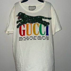 Gucci cities sequined shirt